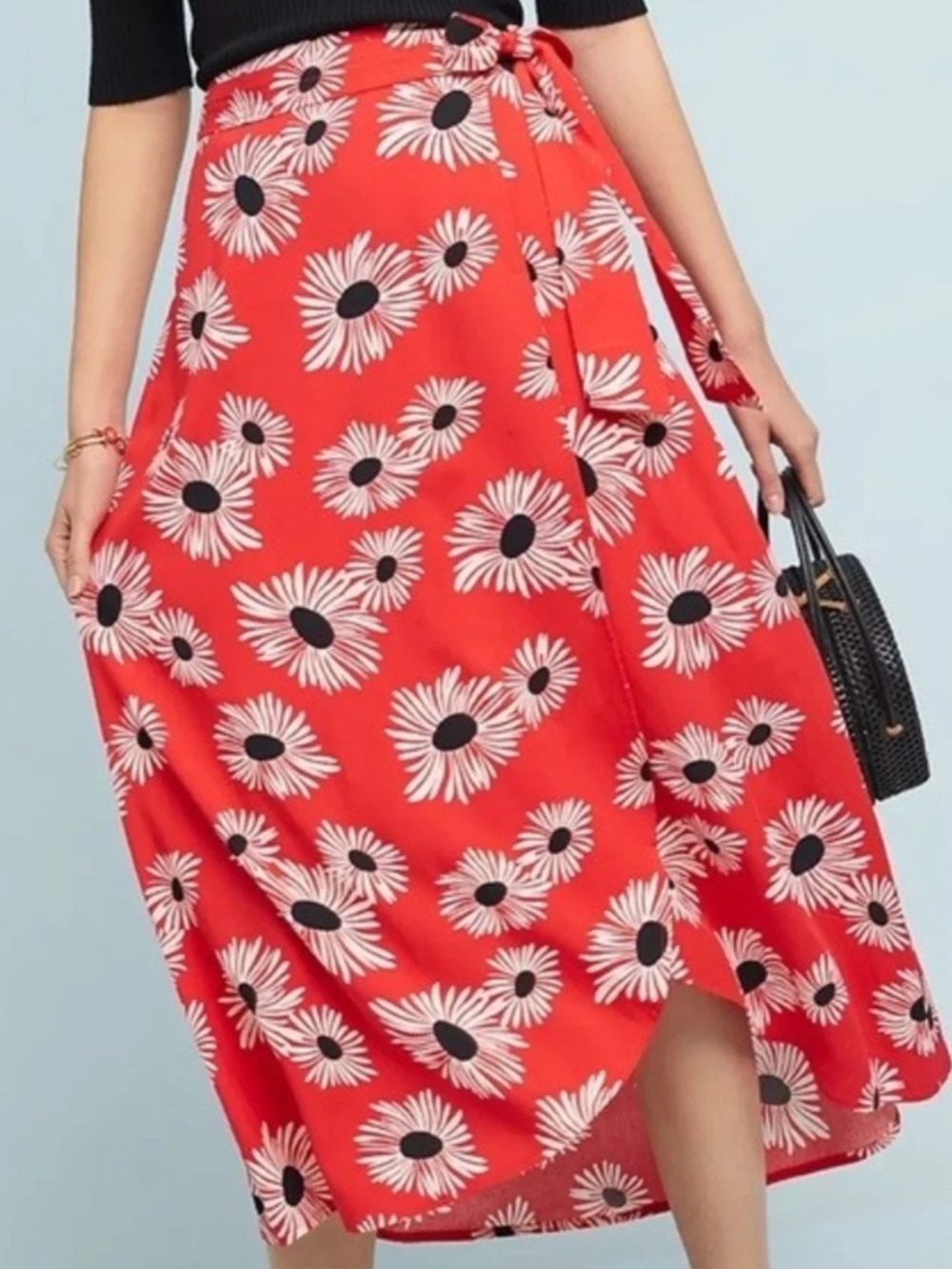 Anthropology Conversations Faux Wrap Skirt - Medium